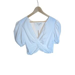 Anthropologie English Factory White Twist Front Top L NWT Read